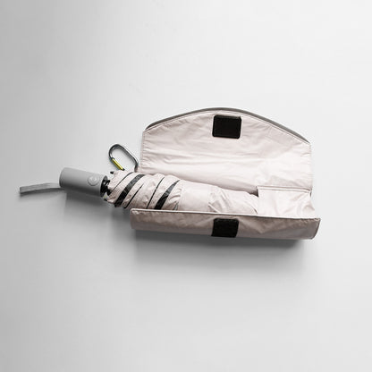 日傘 サンドベージュ 55cm / 自動開閉式 折りたたみ傘 晴雨兼用