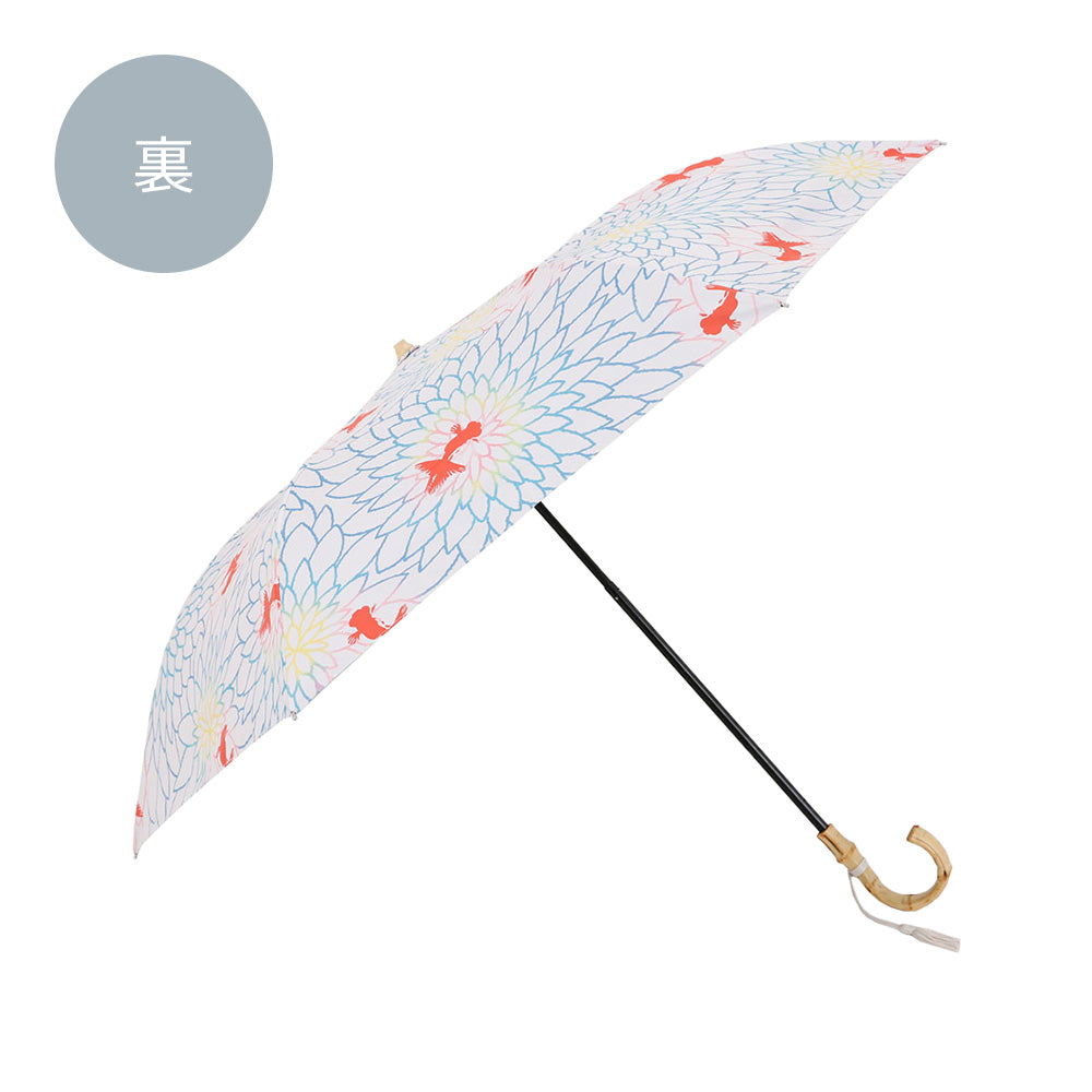 日傘 金魚 金赤 50cm / 手開き式 折りたたみ傘 晴雨兼用