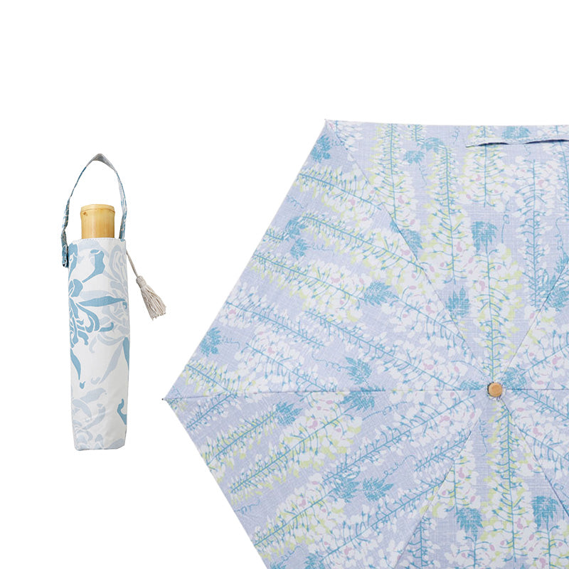 日傘 藤 薄紅藤 50cm / 手開き式 折りたたみ傘 晴雨兼用