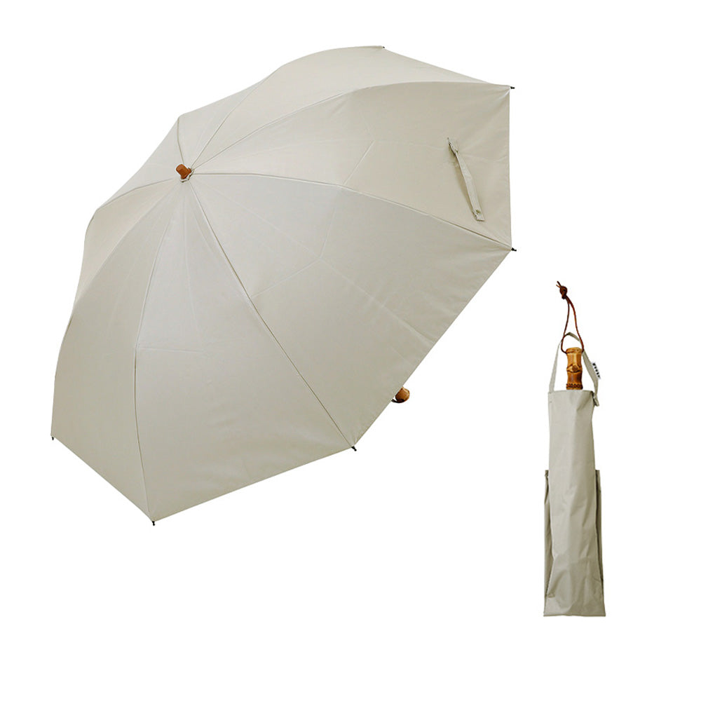 日傘 鳥の子 とりのこ 55cm LDWP-55HK-38013 / 手開き式 折りたたみ傘 晴雨兼用 日本伝統色×ワンカラー