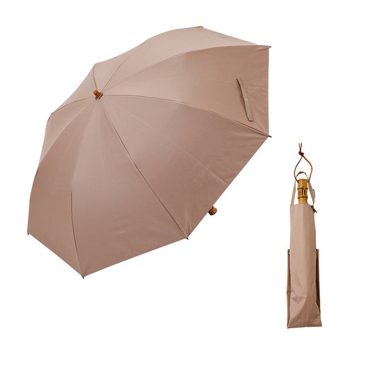 日傘 胡桃色 くるみいろ 55cm LDWP-55HK-38014 / 手開き式 折りたたみ傘 晴雨兼用 日本伝統色×ワンカラー