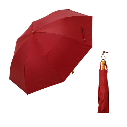 日傘 臙脂 えんじ 55cm LDWP-55HK-38017 / 手開き式 折りたたみ傘 晴雨兼用 日本伝統色×ワンカラー