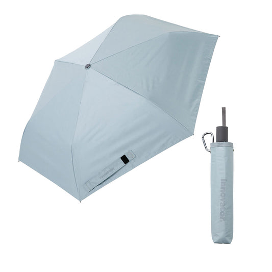 日傘 ペールブルー 55cm / 自動開閉式 折りたたみ傘 晴雨兼用