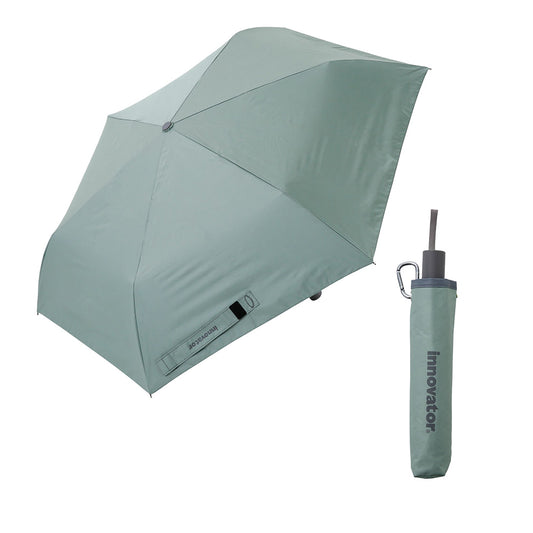 日傘 ペールグリーン 55cm / 自動開閉式 折りたたみ傘 晴雨兼用