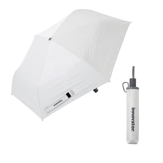 日傘 ホワイト×グレー 55cm / 自動開閉式 折りたたみ傘 晴雨兼用