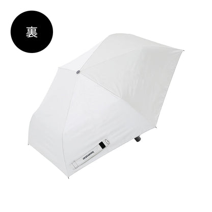 日傘 ホワイト×グレー 55cm / 自動開閉式 折りたたみ傘 晴雨兼用