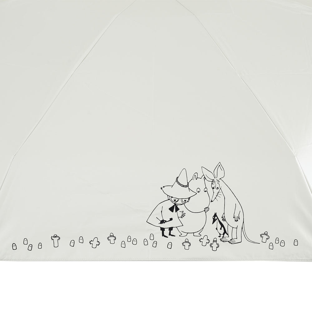 日傘 ニョロニョロ ホワイト ミニ 50cm / 手開き式 折りたたみ傘 晴雨兼用