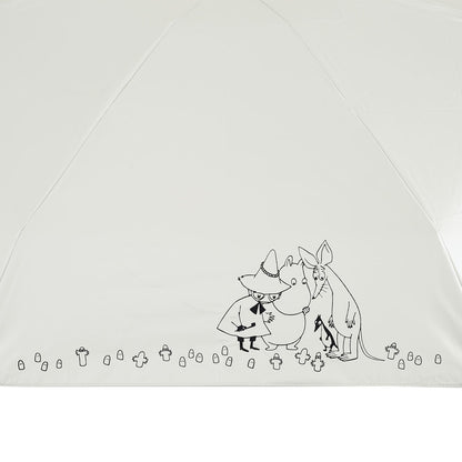 日傘 ニョロニョロ ホワイト ミニ 50cm / 手開き式 折りたたみ傘 晴雨兼用