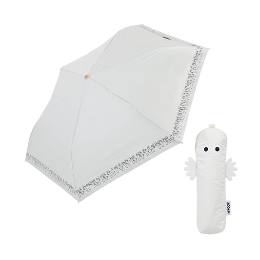 日傘 ニョロニョロ ホワイト 50cm / 手開き式 折りたたみ傘 晴雨兼用