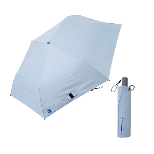 日傘 サックス 55cm / Radi-Cool 自動開閉式 折りたたみ傘 晴雨兼用