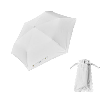 日傘 ホワイト インサイドスカラップ 50cm / Radi-Cool 手開き式 折りたたみ傘 晴雨兼用