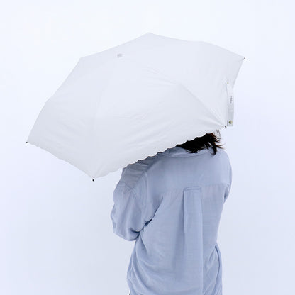 日傘 ホワイト インサイドスカラップ 50cm LDSI-I-50PM-2 / Radi-Cool 手開き式 折りたたみ傘 晴雨兼用