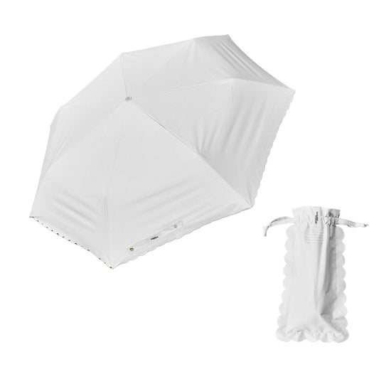 日傘 ホワイト インサイドスカラップ 60cm LDSI-I-60PM-2 / Radi-Cool 手開き式 折りたたみ傘 晴雨兼用