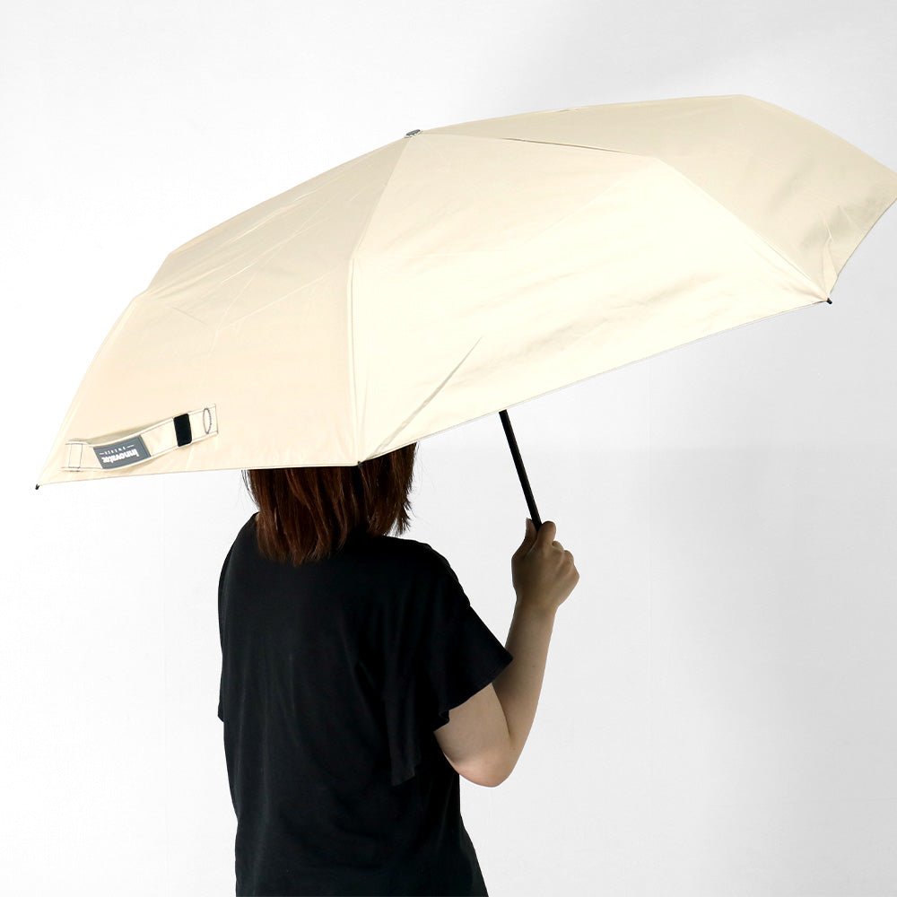 日傘 ベージュ×シルバー 60cm IN-RDC-60M-2 / Radi-Cool 手開き式 折りたたみ傘 晴雨兼用