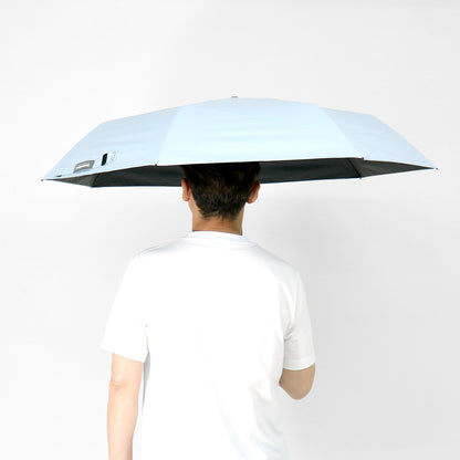 日傘 サックス×シルバー 60cm IN-RDC-60M-3 / Radi-Cool 手開き式 折りたたみ傘 晴雨兼用