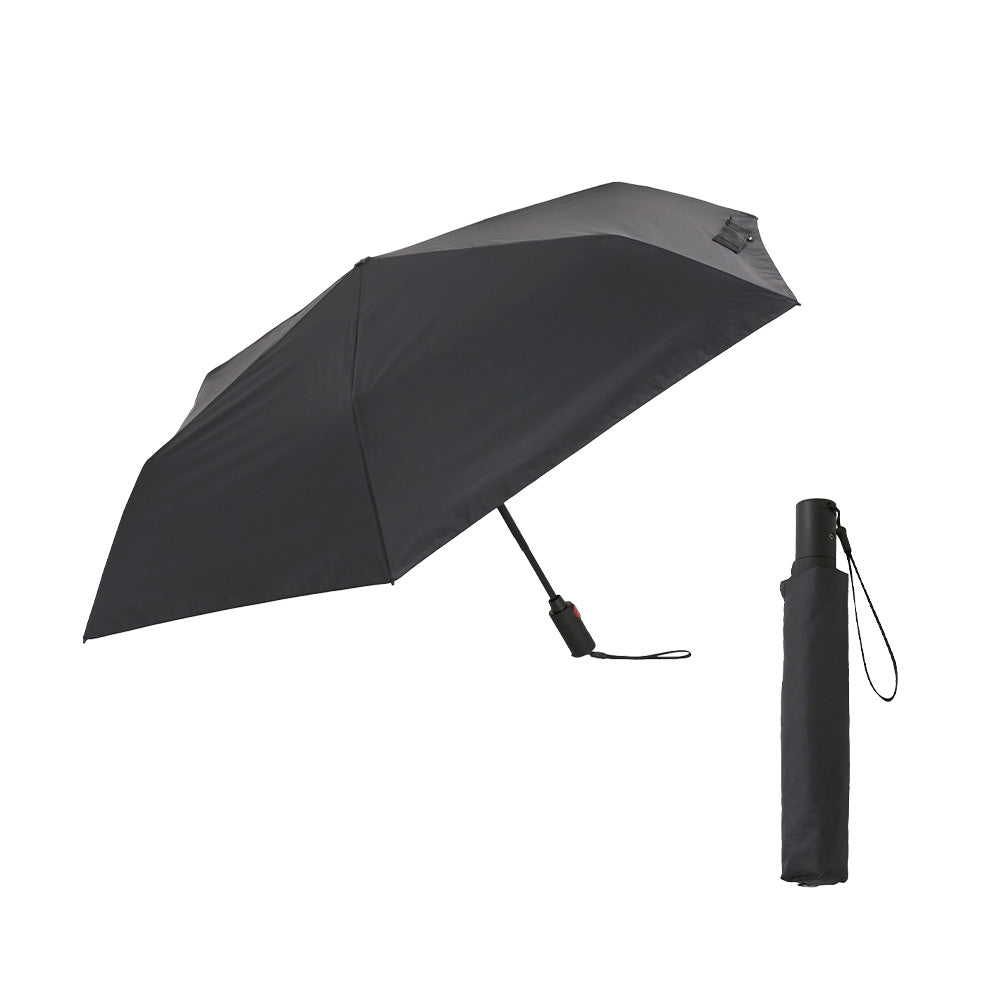 雨傘 ブラック 53cm KNU220-1001 / 自動開閉式 折りたたみ傘 晴雨兼用 U.220