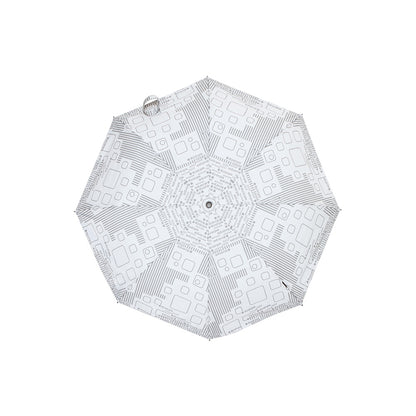 雨傘 キューブグレー 53cm KNTL220-87722S / 自動開閉式 折りたたみ傘 晴雨兼用 T.220