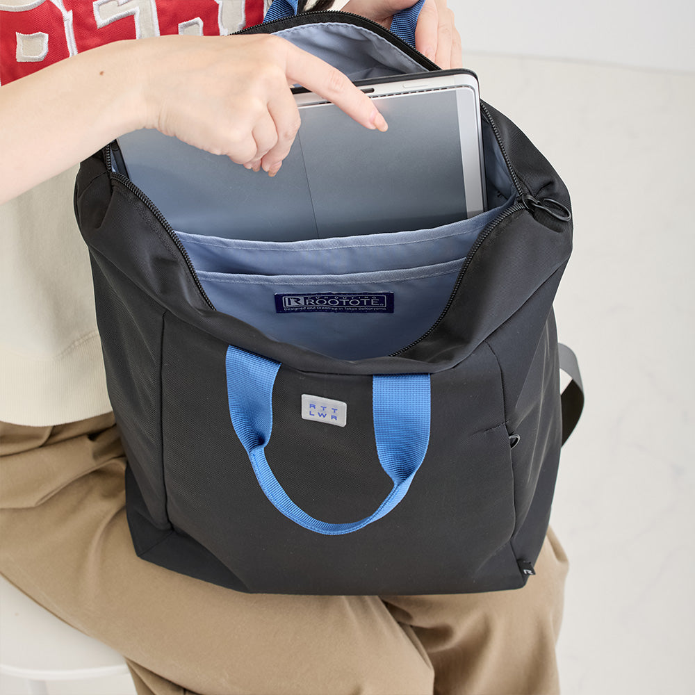 2WAY トートバッグ リュックサック ブラック  / SN.セオルー.ライトウォーターリペレント-H