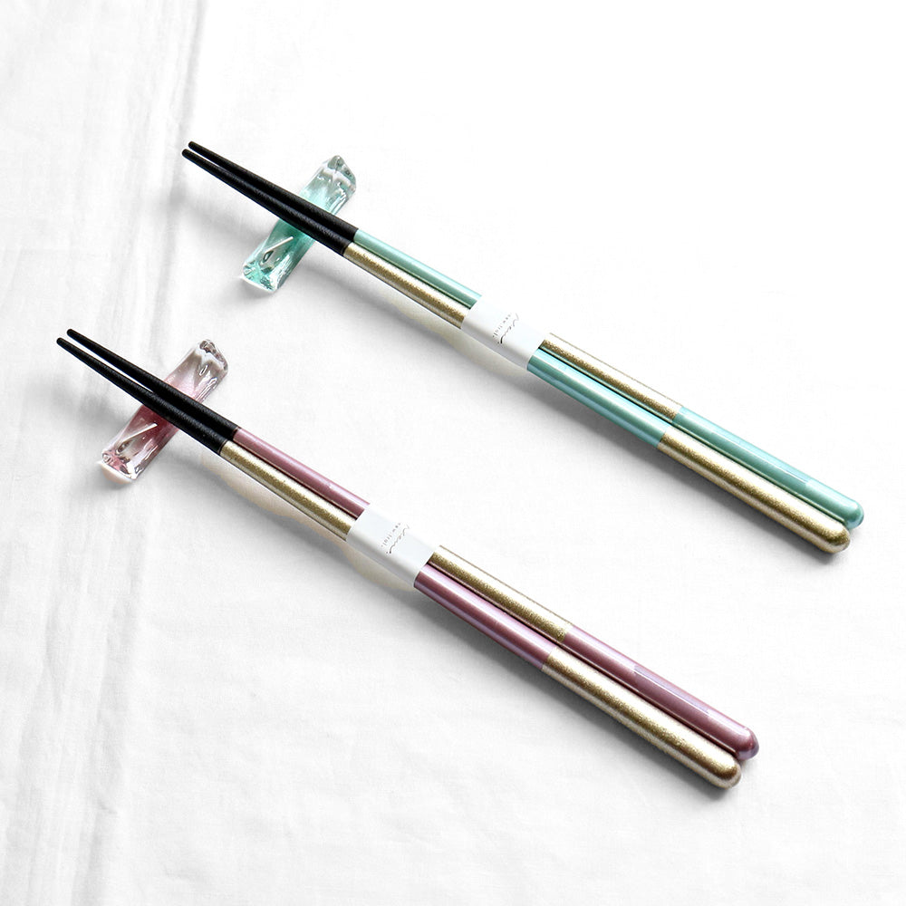 箸 二膳 + 箸置き ヴェール ブルー＆ピンク 63182 / ブックケース