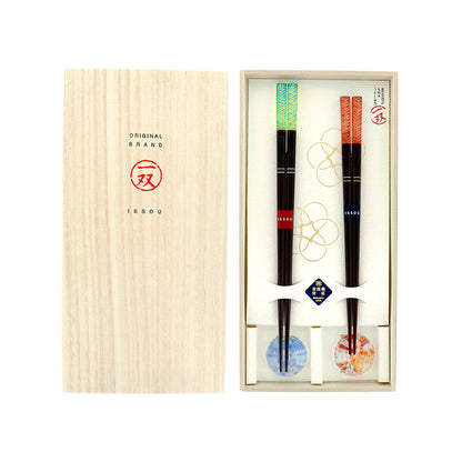 箸 二膳 + 箸置き 潮風 39352 / 桐箱