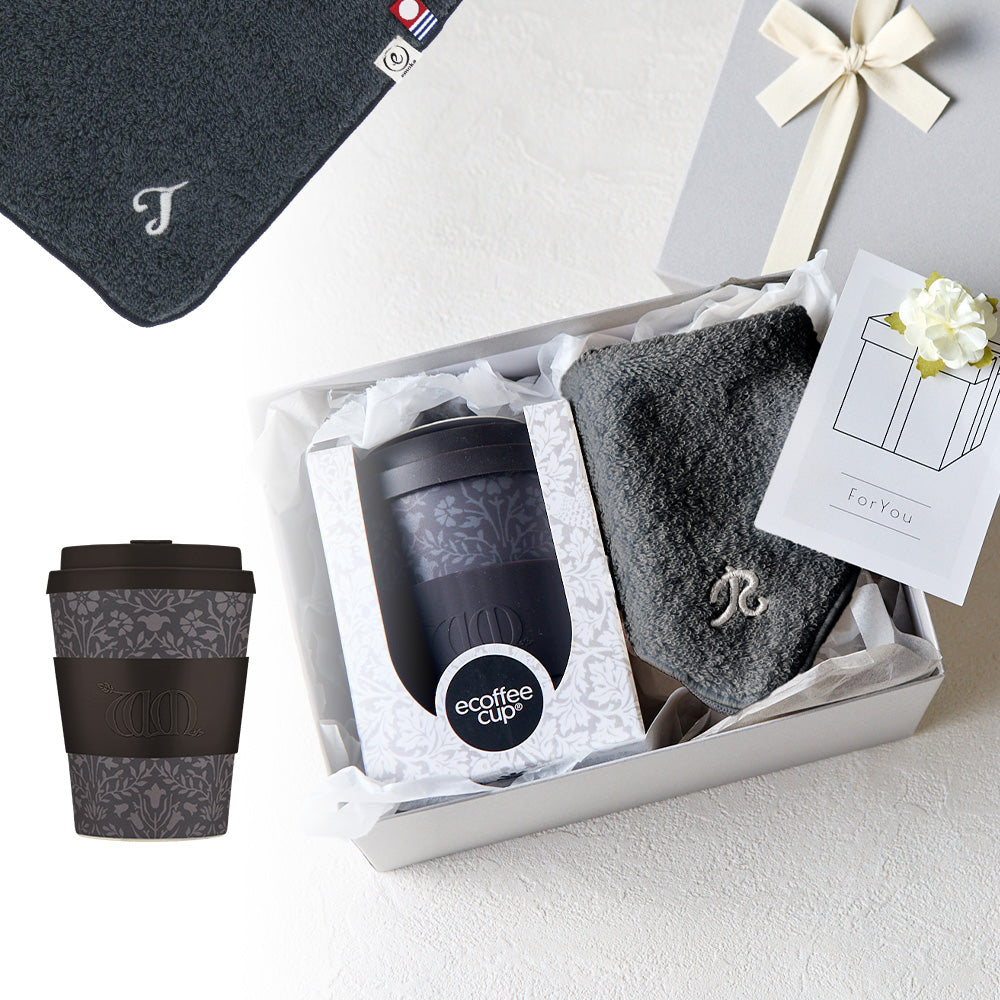 タンブラー William Morris 350ml + タオルハンカチ クラシックグレー / Premium Gift Set
