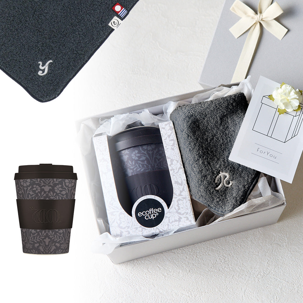 タンブラー William Morris 350ml + タオルハンカチ クラシックグレー / Premium Gift Set
