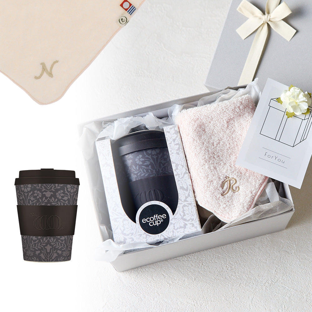 タンブラー William Morris 350ml + タオルハンカチ パウダーピンク / Premium Gift Set