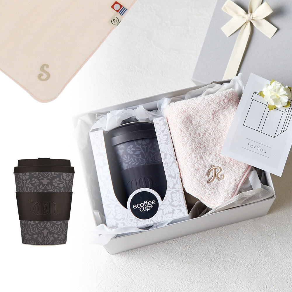 タンブラー William Morris 350ml + タオルハンカチ パウダーピンク / Premium Gift Set