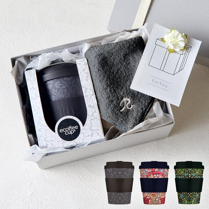 タンブラー William Morris 350ml + タオルハンカチ クラシックグレー / Premium Gift Set