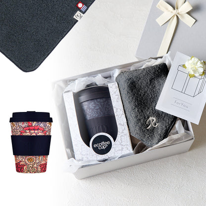 タンブラー William Morris 350ml + タオルハンカチ クラシックグレー / Premium Gift Set