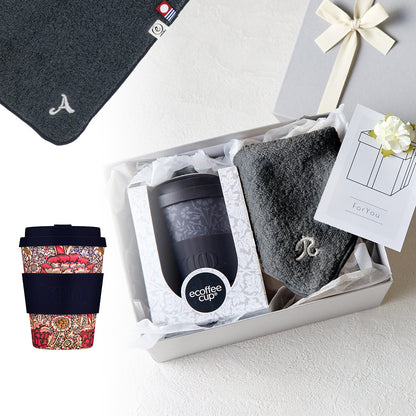 タンブラー William Morris 350ml + タオルハンカチ クラシックグレー / Premium Gift Set
