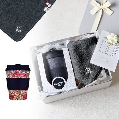 タンブラー William Morris 350ml + タオルハンカチ クラシックグレー / Premium Gift Set