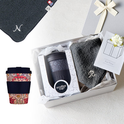 タンブラー William Morris 350ml + タオルハンカチ クラシックグレー / Premium Gift Set