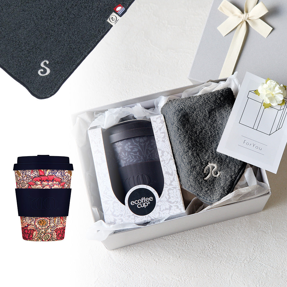 タンブラー William Morris 350ml + タオルハンカチ クラシックグレー / Premium Gift Set