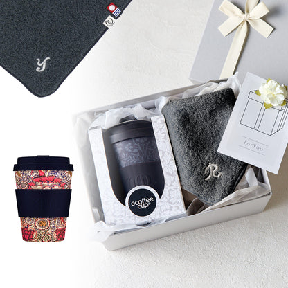 タンブラー William Morris 350ml + タオルハンカチ クラシックグレー / Premium Gift Set