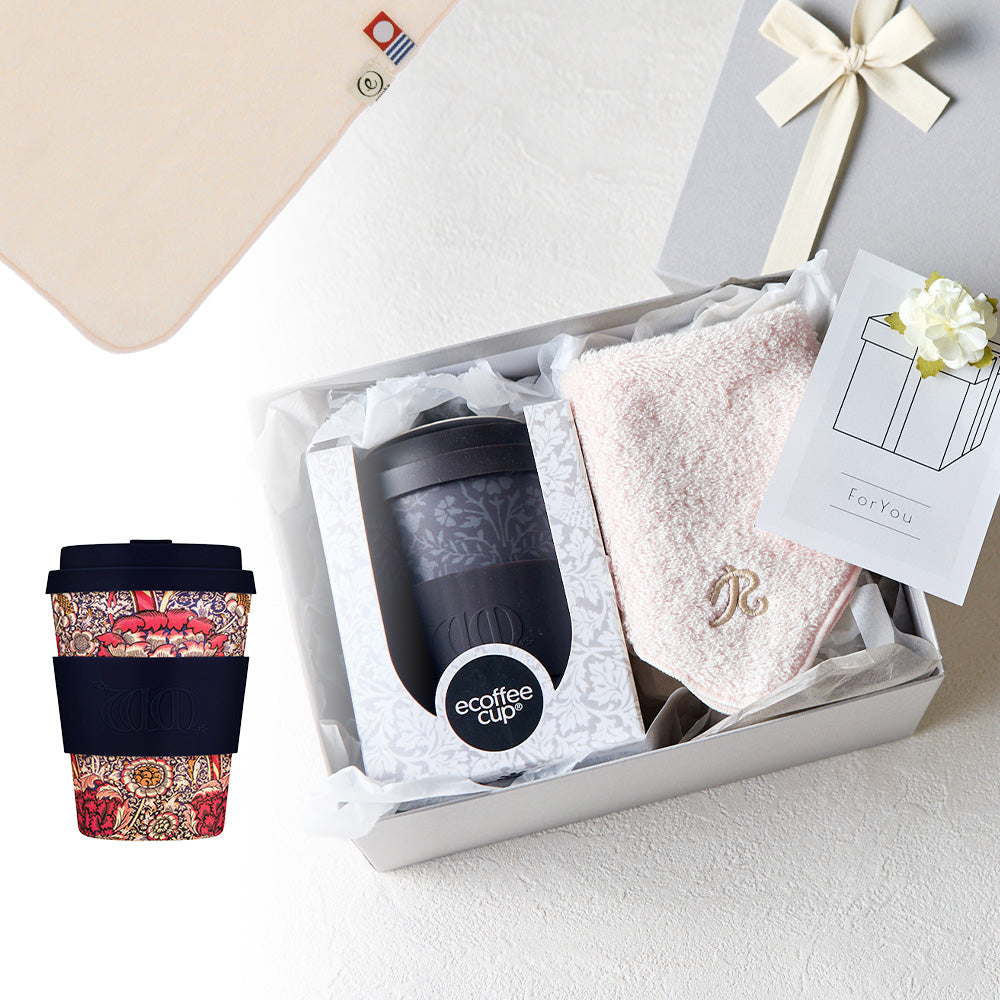 タンブラー William Morris 350ml + タオルハンカチ パウダーピンク / Premium Gift Set