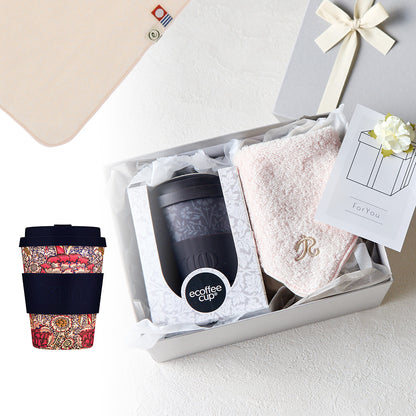タンブラー William Morris 350ml + タオルハンカチ パウダーピンク / Premium Gift Set