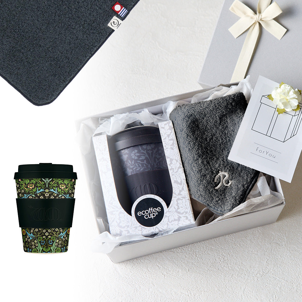 タンブラー William Morris 350ml + タオルハンカチ クラシックグレー / Premium Gift Set