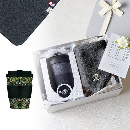 タンブラー William Morris 350ml + タオルハンカチ クラシックグレー / Premium Gift Set
