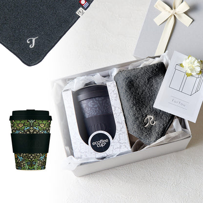 タンブラー William Morris 350ml + タオルハンカチ クラシックグレー / Premium Gift Set