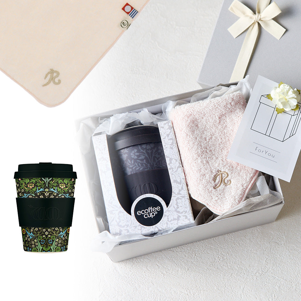 タンブラー William Morris 350ml + タオルハンカチ パウダーピンク / Premium Gift Set