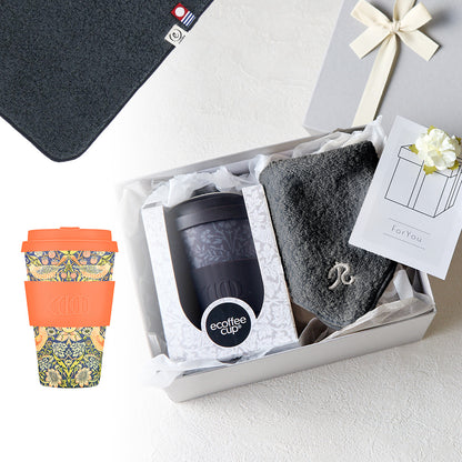 タンブラー William Morris 400ml + タオルハンカチ クラシックグレー / Premium Gift Set