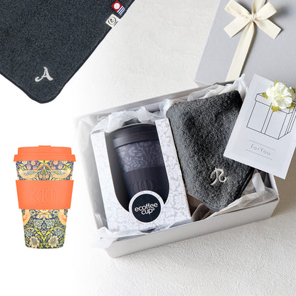 タンブラー William Morris 400ml + タオルハンカチ クラシックグレー / Premium Gift Set