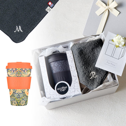 タンブラー William Morris 400ml + タオルハンカチ クラシックグレー / Premium Gift Set