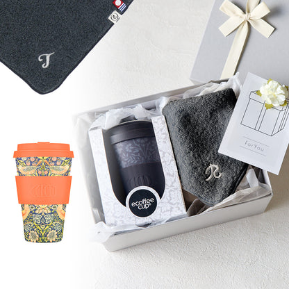 タンブラー William Morris 400ml + タオルハンカチ クラシックグレー / Premium Gift Set