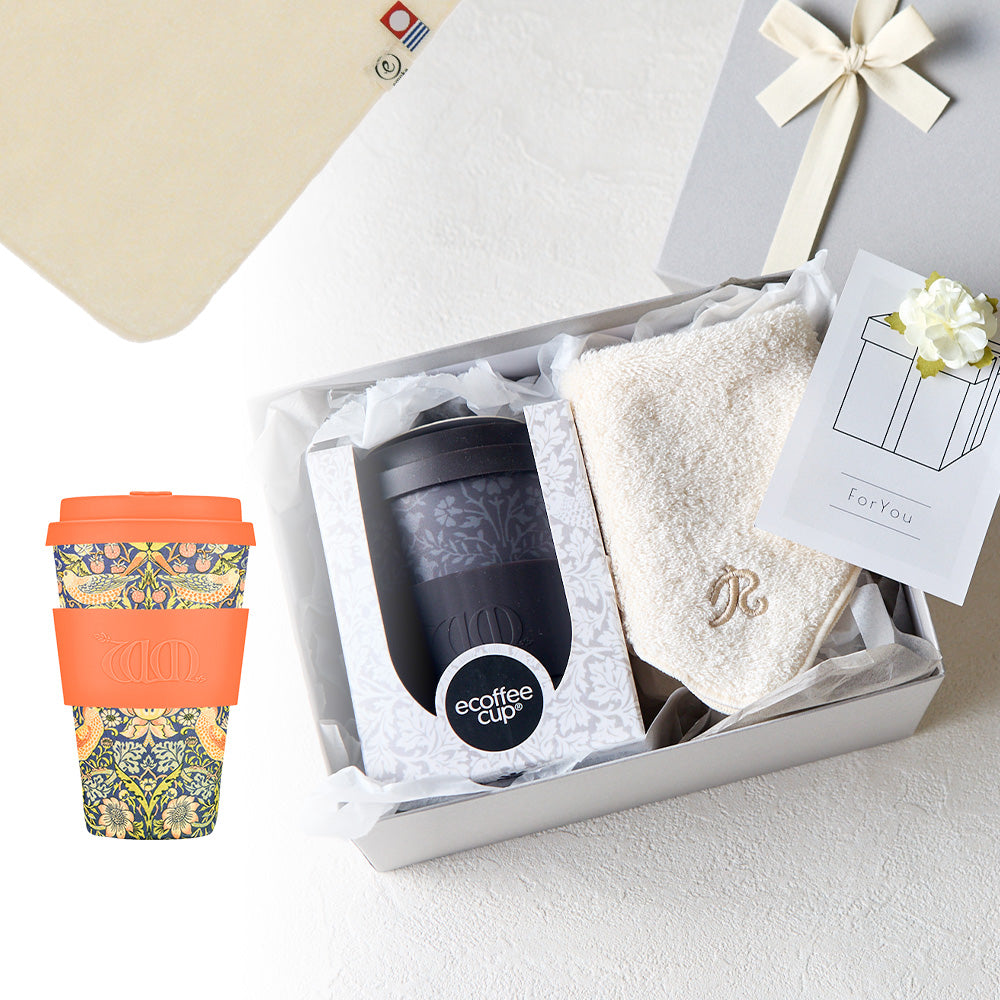 タンブラー William Morris 400ml + タオルハンカチ ナチュラル / Premium Gift Set
