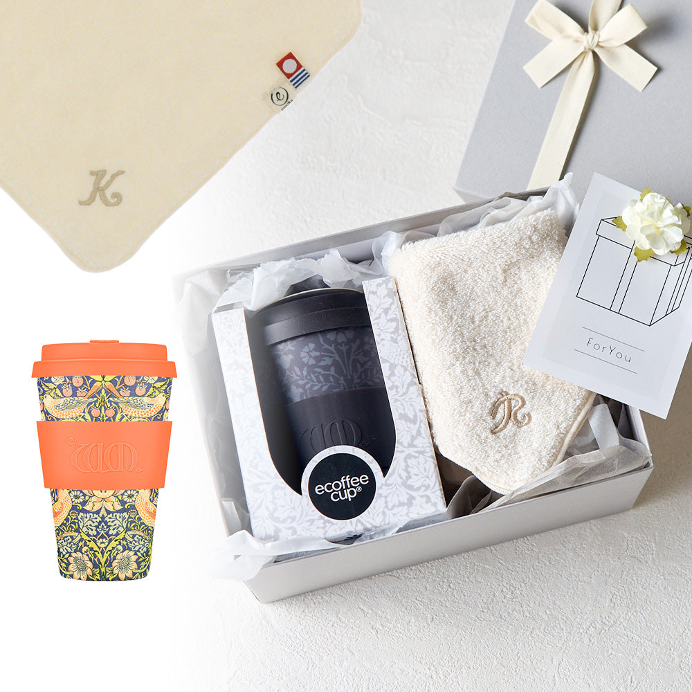 タンブラー William Morris 400ml + タオルハンカチ ナチュラル / Premium Gift Set