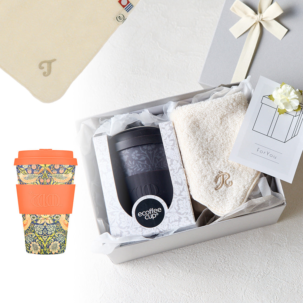 タンブラー William Morris 400ml + タオルハンカチ ナチュラル / Premium Gift Set