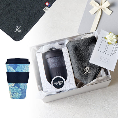 タンブラー William Morris 400ml + タオルハンカチ クラシックグレー / Premium Gift Set