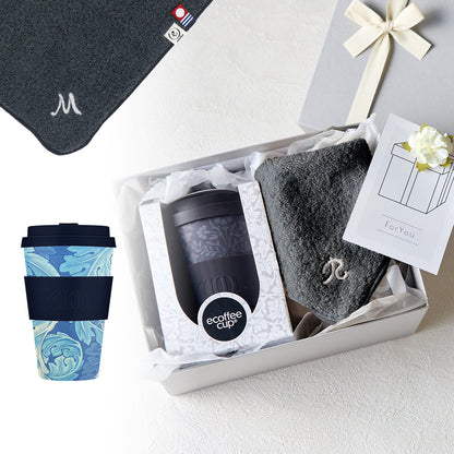 タンブラー William Morris 400ml + タオルハンカチ クラシックグレー / Premium Gift Set